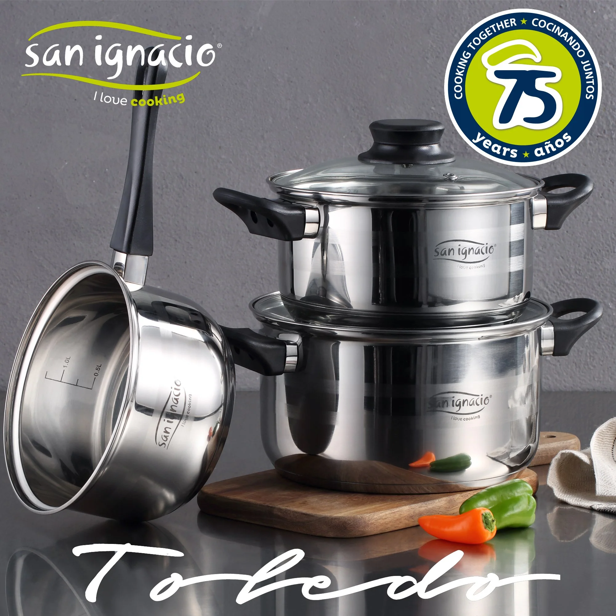 Set San Ignacio: Juego De Tres Sartenes + Batería De Cocina 5 Piezas - Image 2