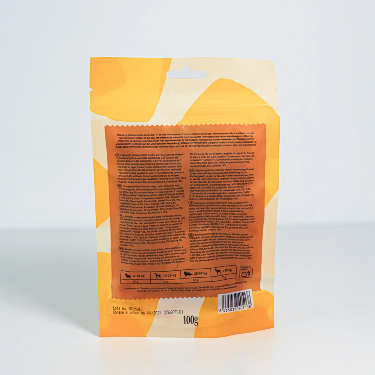 Snack Natural Para Perro 60% Samon En Dados 12 Paq X(100gr) Wuapu - Image 4
