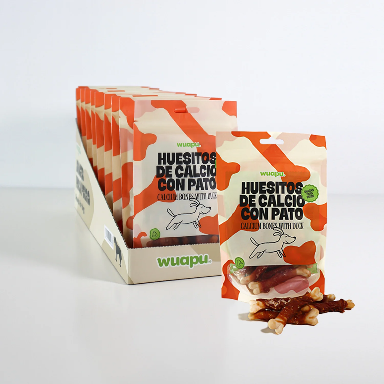 Snack Natural Para Perro Huesitos De Calcio Con Pato Wuapu 12x100gr - Image 5