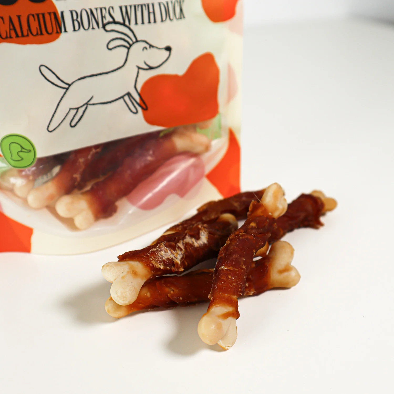 Snack Natural Para Perro Huesitos De Calcio Con Pato Wuapu 500gr - Image 3
