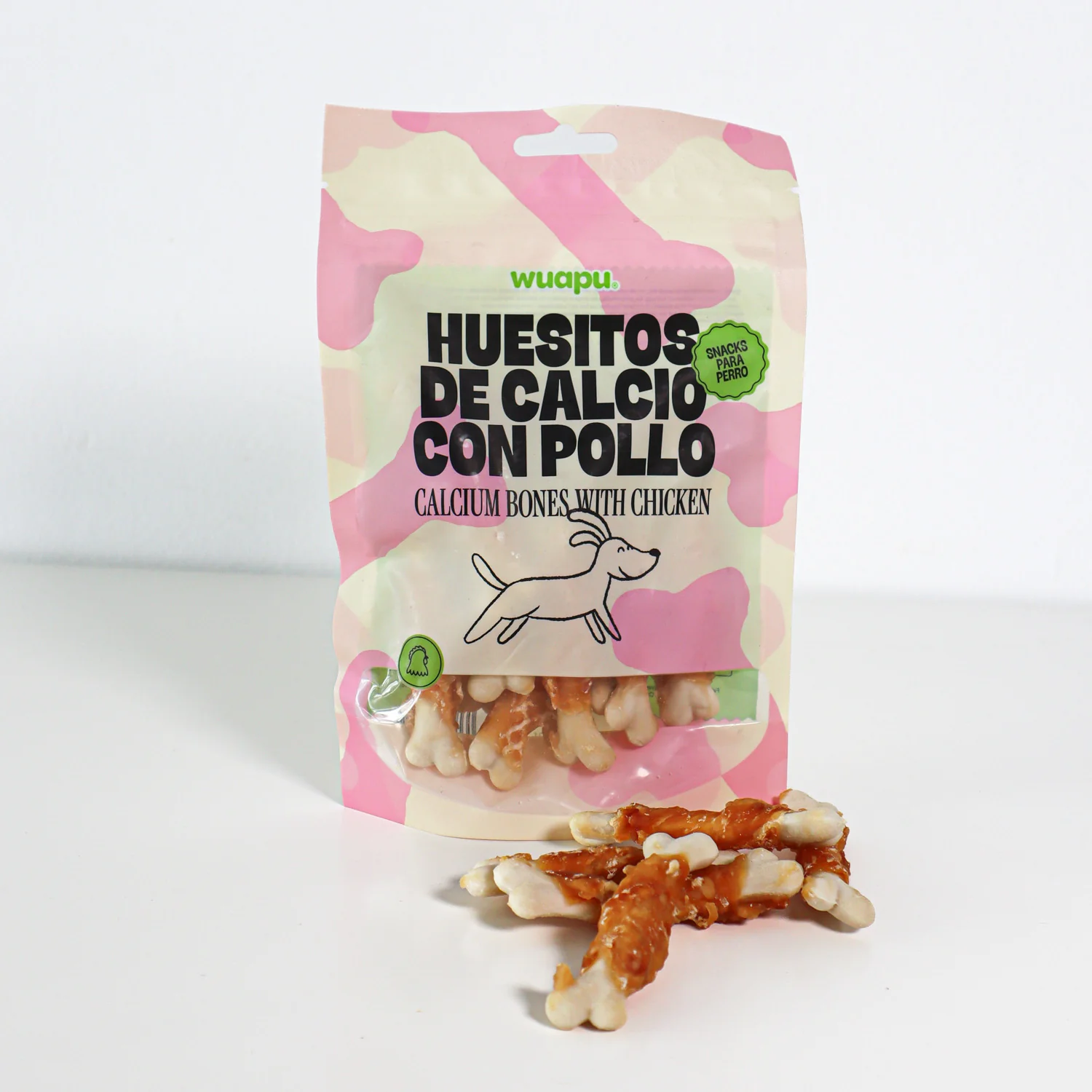 Snack Natural Para Perro Huesitos De Calcio Con Pollo Wuapu 12x100gr - Image 4