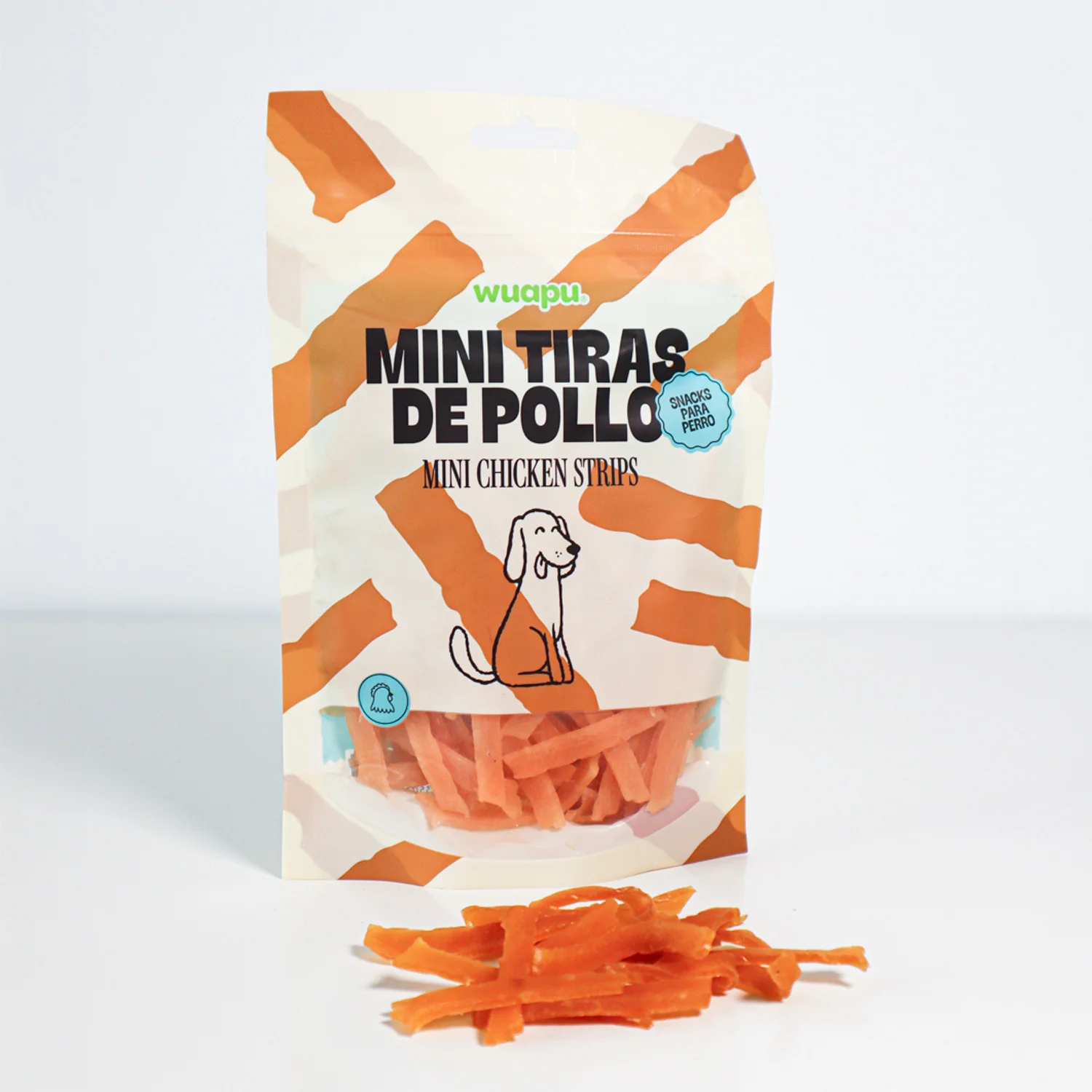 Snack Natural Para Perro Mini Tiras De Pollo 12 Paq X (100gr) Wuapu - Image 3