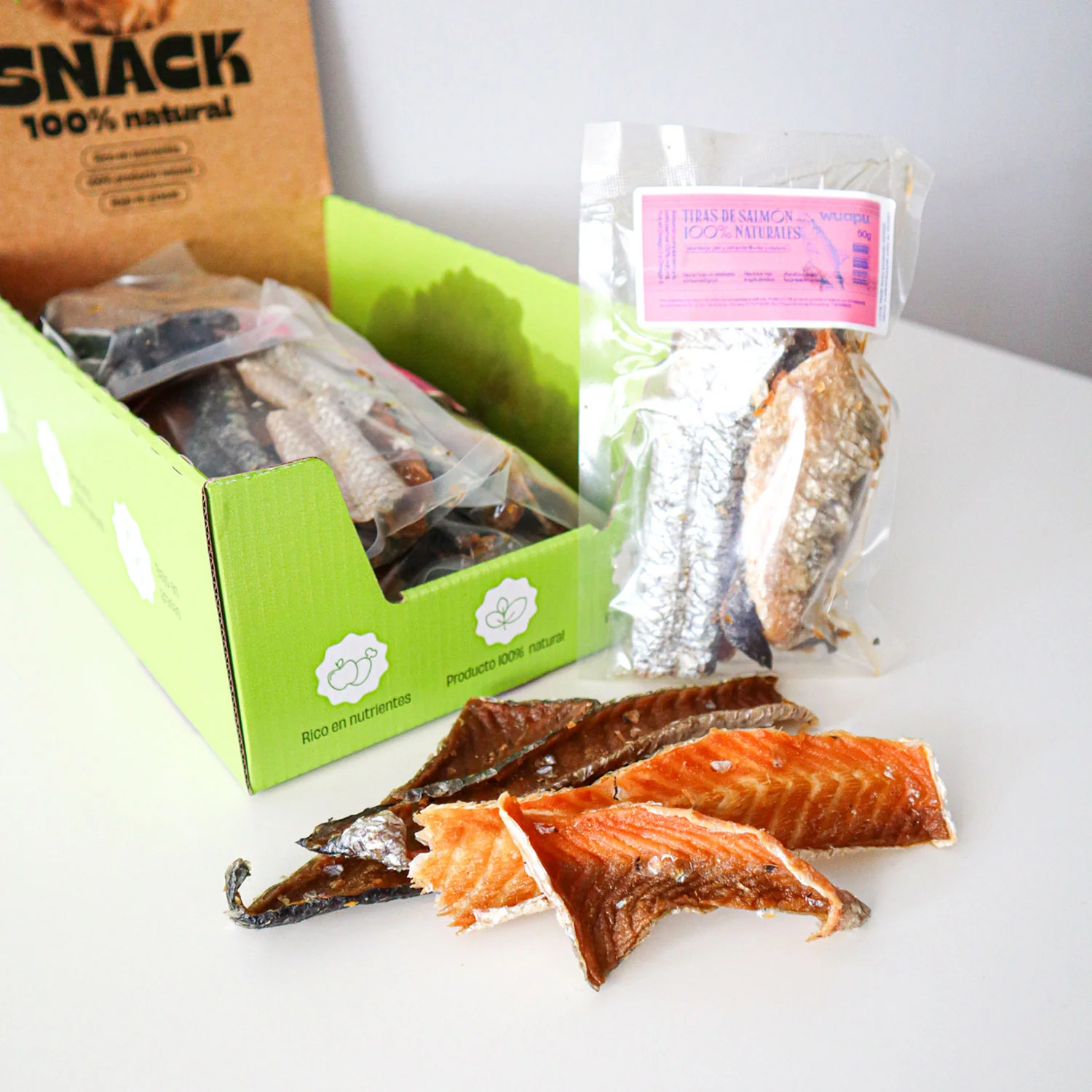 Snack Natural Para Perro Tiras De Salmon 50g X 12 Bolsas Wuapu - Image 2