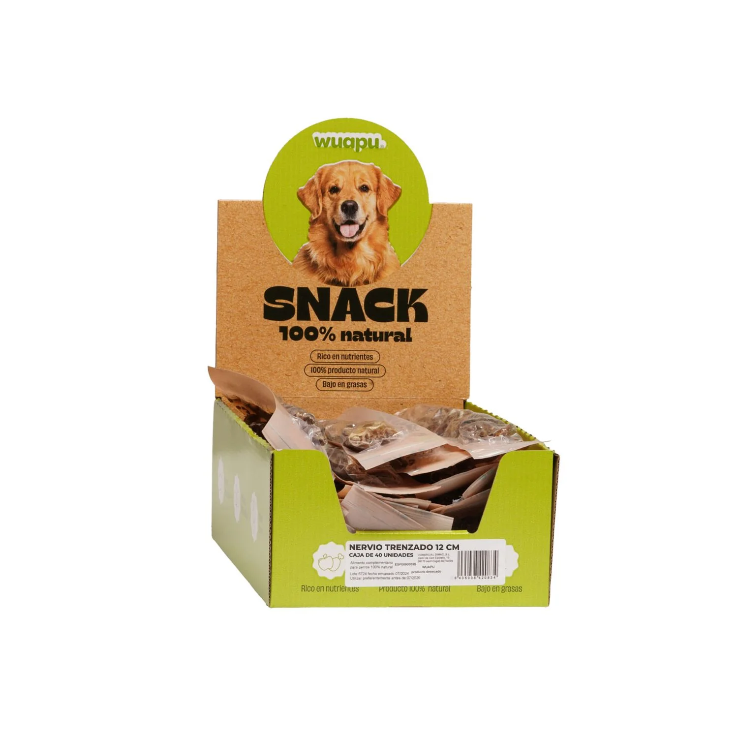 Snack Natural Wuapu Nervio De Buey Trenzado 12cm X 40 Unidades - Image 3