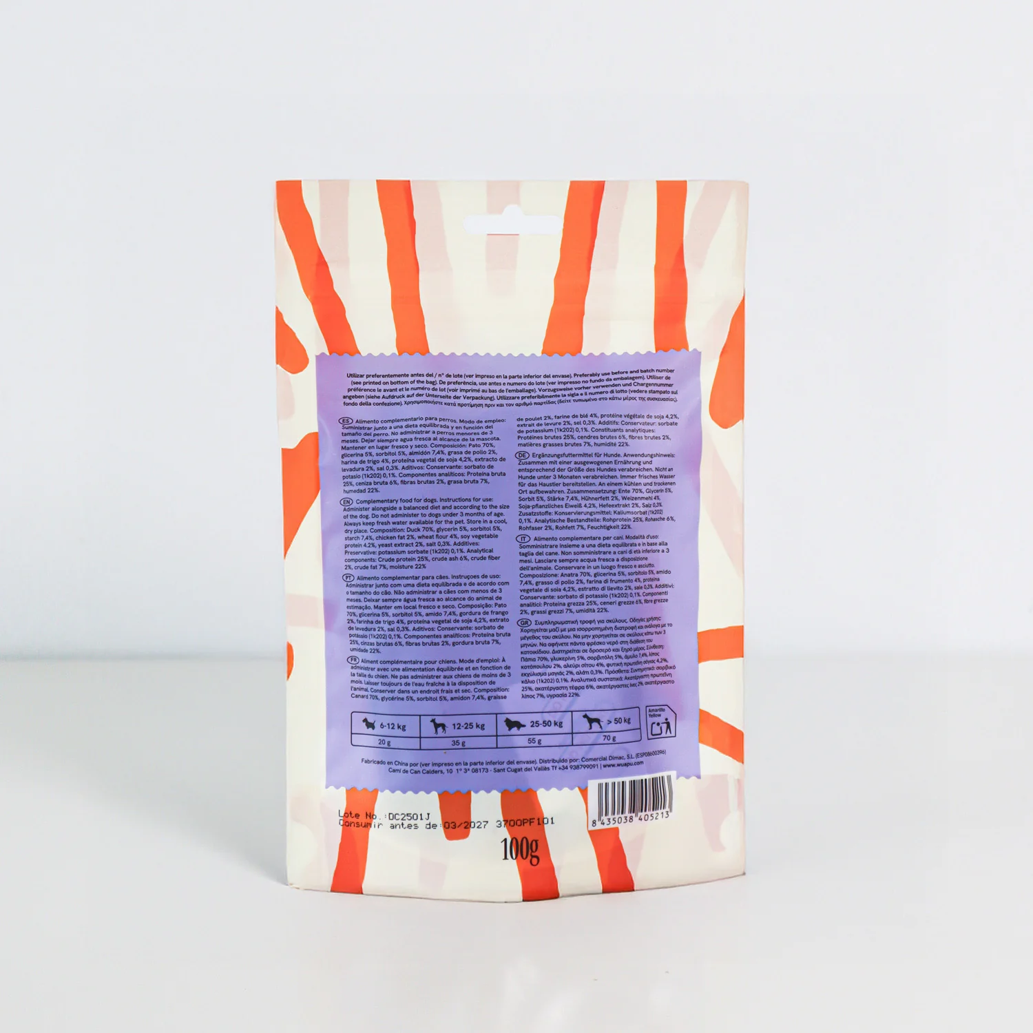 Snack Para Perro En Barritas Semihúmedas De Salmón 12 Paq X (100gr) Wuapu - Image 4