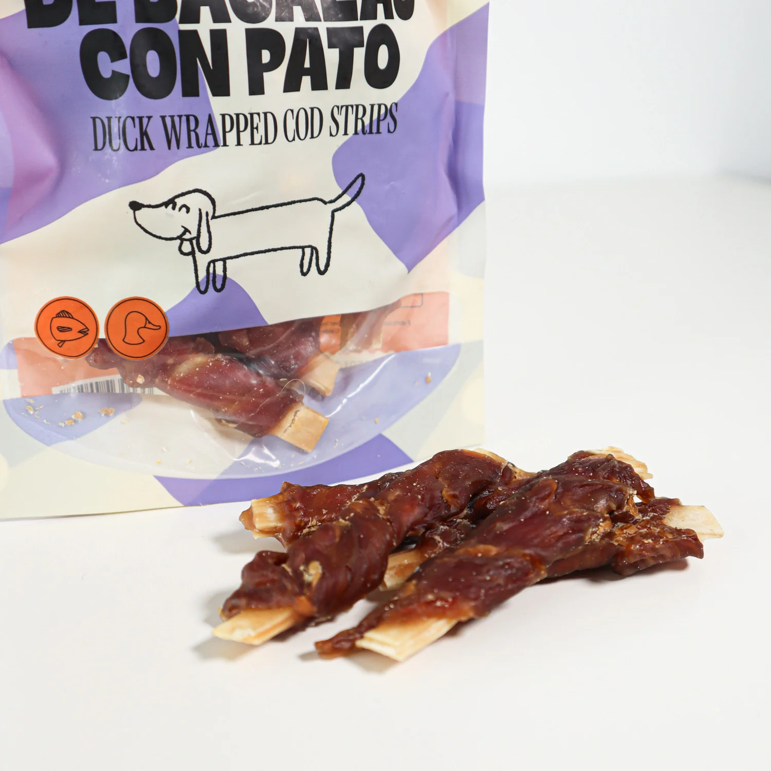 Snack Para Perro En Stick De Bacalao Con Pato Desecado Wuapu 12x100gr - Image 2