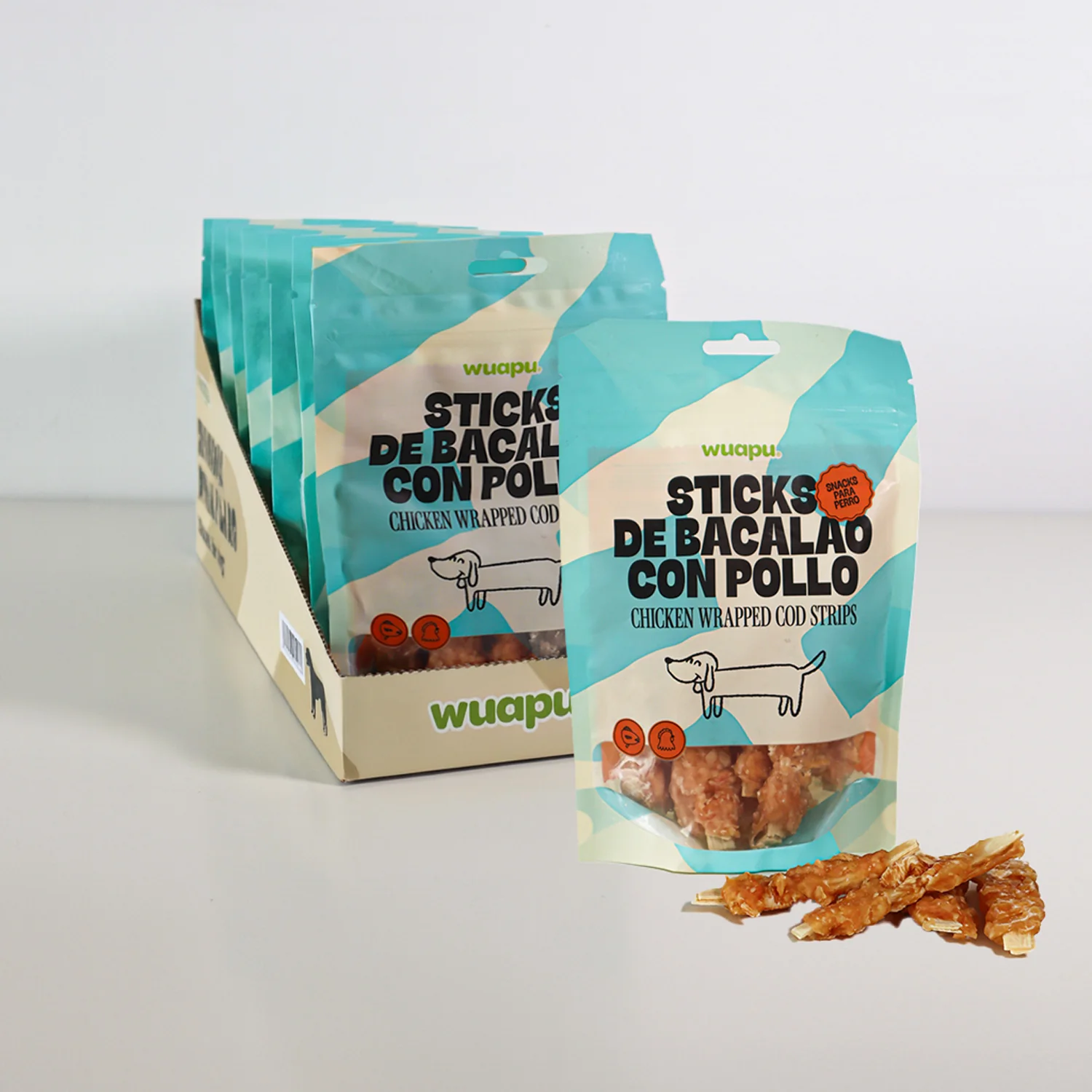 Snack Para Perro En Stick De Bacalao Con Pollo Desecado Wuapu 12x100gr - Image 3