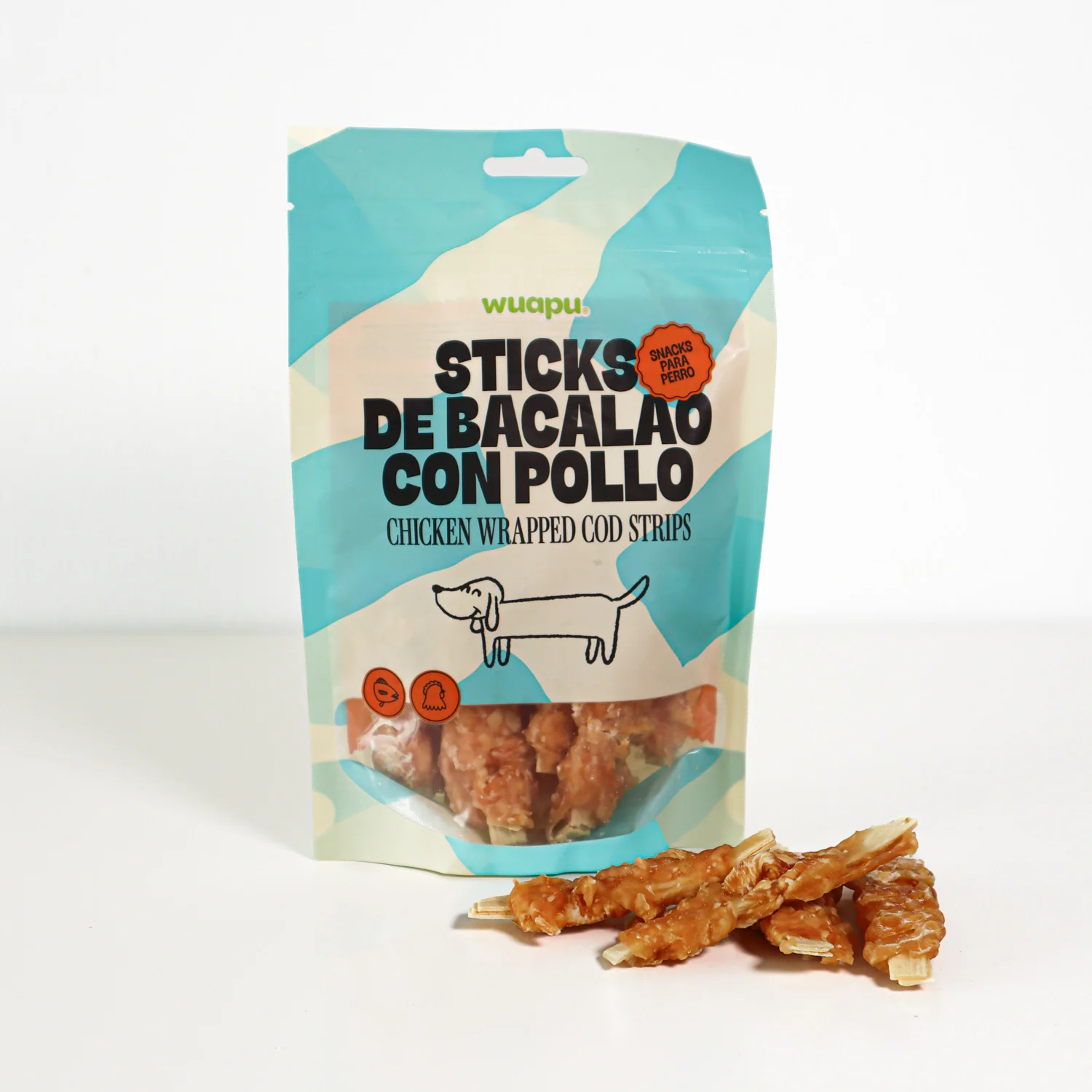 Snack Para Perro En Stick De Bacalao Con Pollo Desecado Wuapu 12x100gr - Image 5