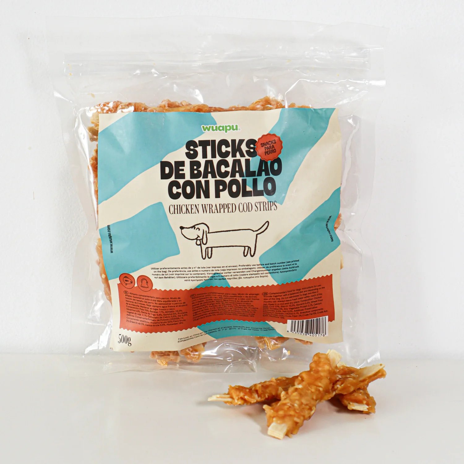 Snack Para Perro En Stick De Bacalao Con Pollo Desecado Wuapu 500gr - Image 4