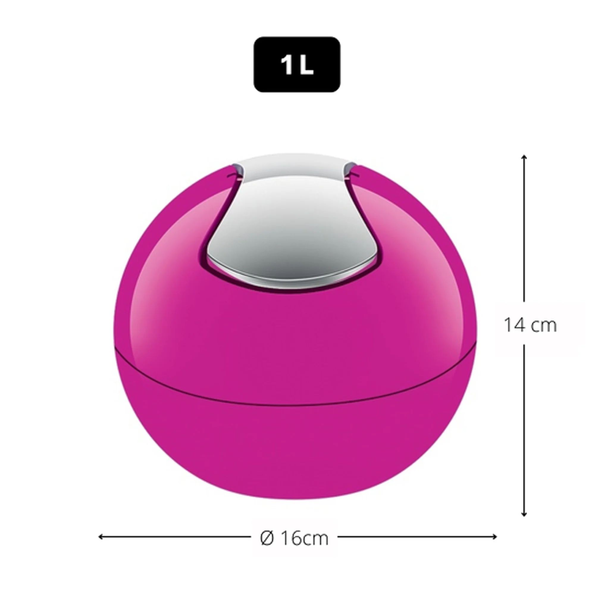 Spirella Colección Bowl, Papelera Ø16 X 14 Cm (1 Litro), Poliestirol, Morado - Image 2