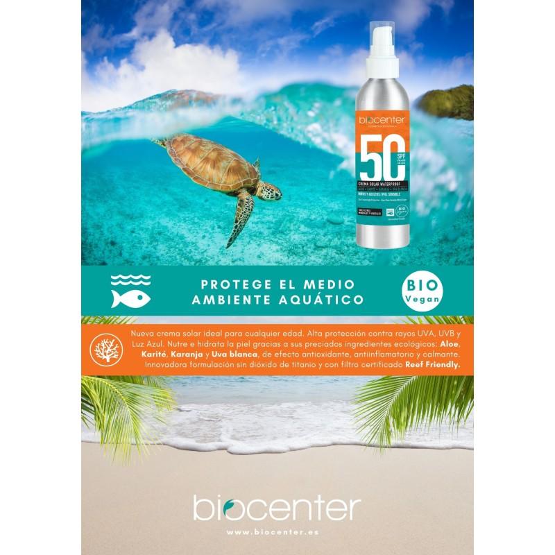 Spray solar alta protección UVA SPF 50 ecológica, vegana, sin nanopartículas 125 ml - Image 3
