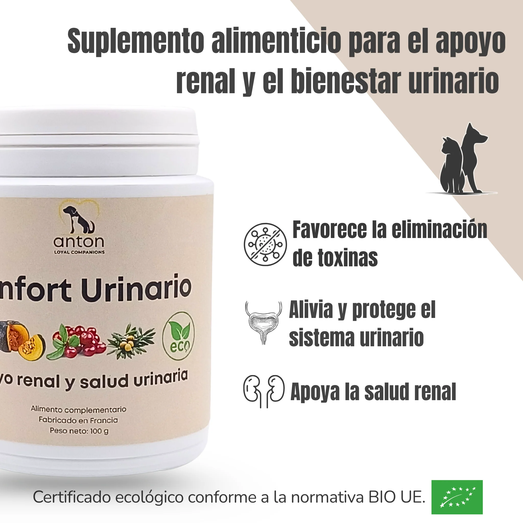 Suplemento natural para el bienestar urinario de perros y gatos – ECO 100 g - Image 2