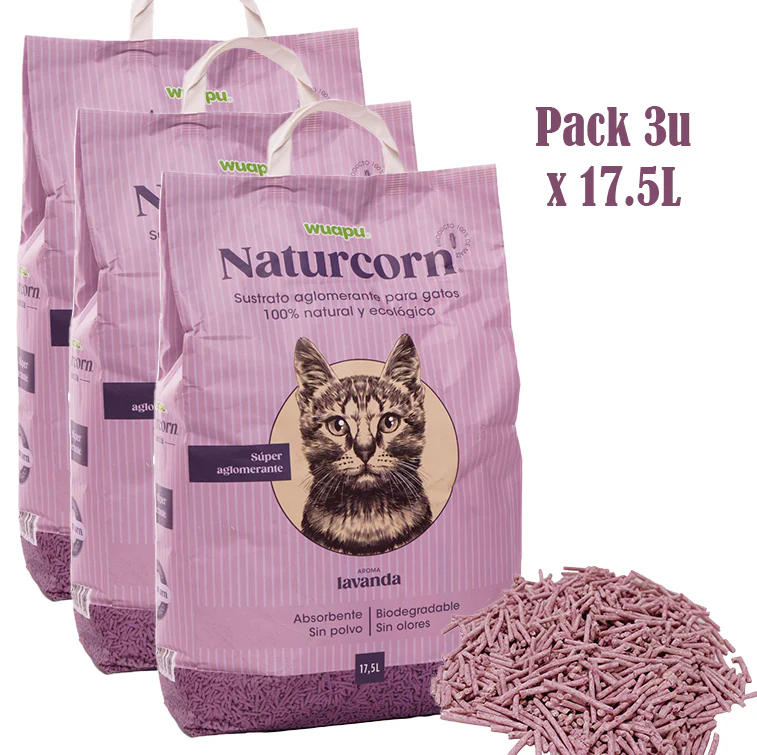 Sustrato Absorbente Wuapu Naturcorn Lavanda En Pelet Biodegradable Para Gato 1 U 17'5l - Image 4