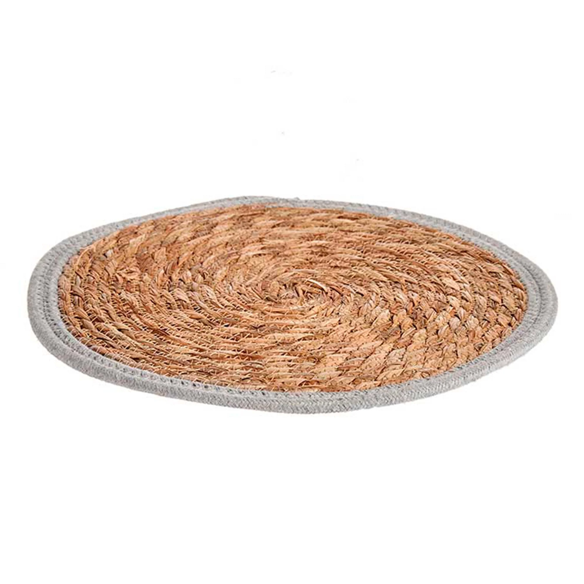 Tapete Natural Borde Gris 35cm Colección Kinvara