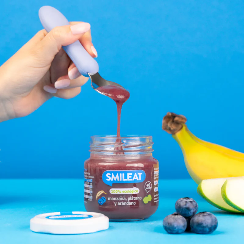 Tarrito de Manzana, Plátano y Arándono BIO +6 meses Smileat 130g - Image 3