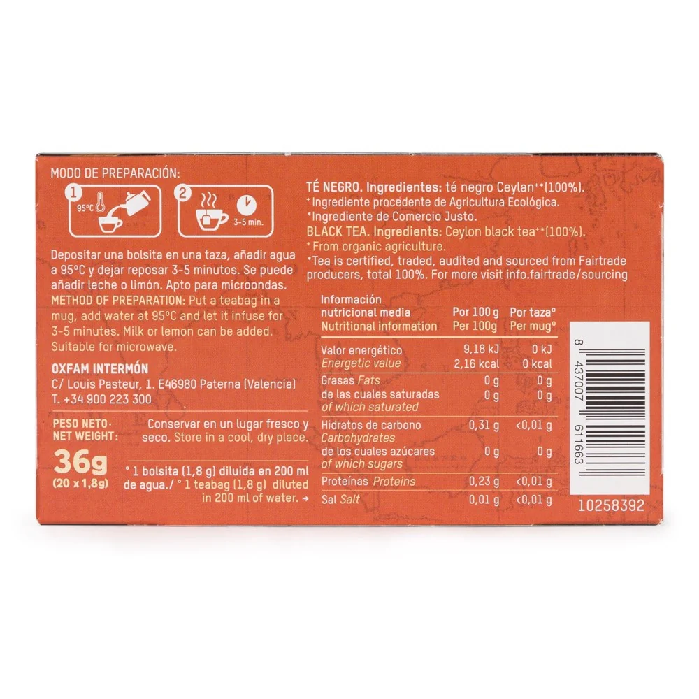 Té Negro Ceylan Bio Oi  Tierra Madre 36 g - Image 2