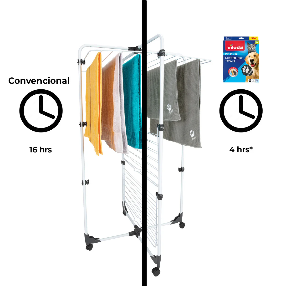 Toalla MF Pet Pro M,45 cm x 70 cm, Vileda Gris - Image 4