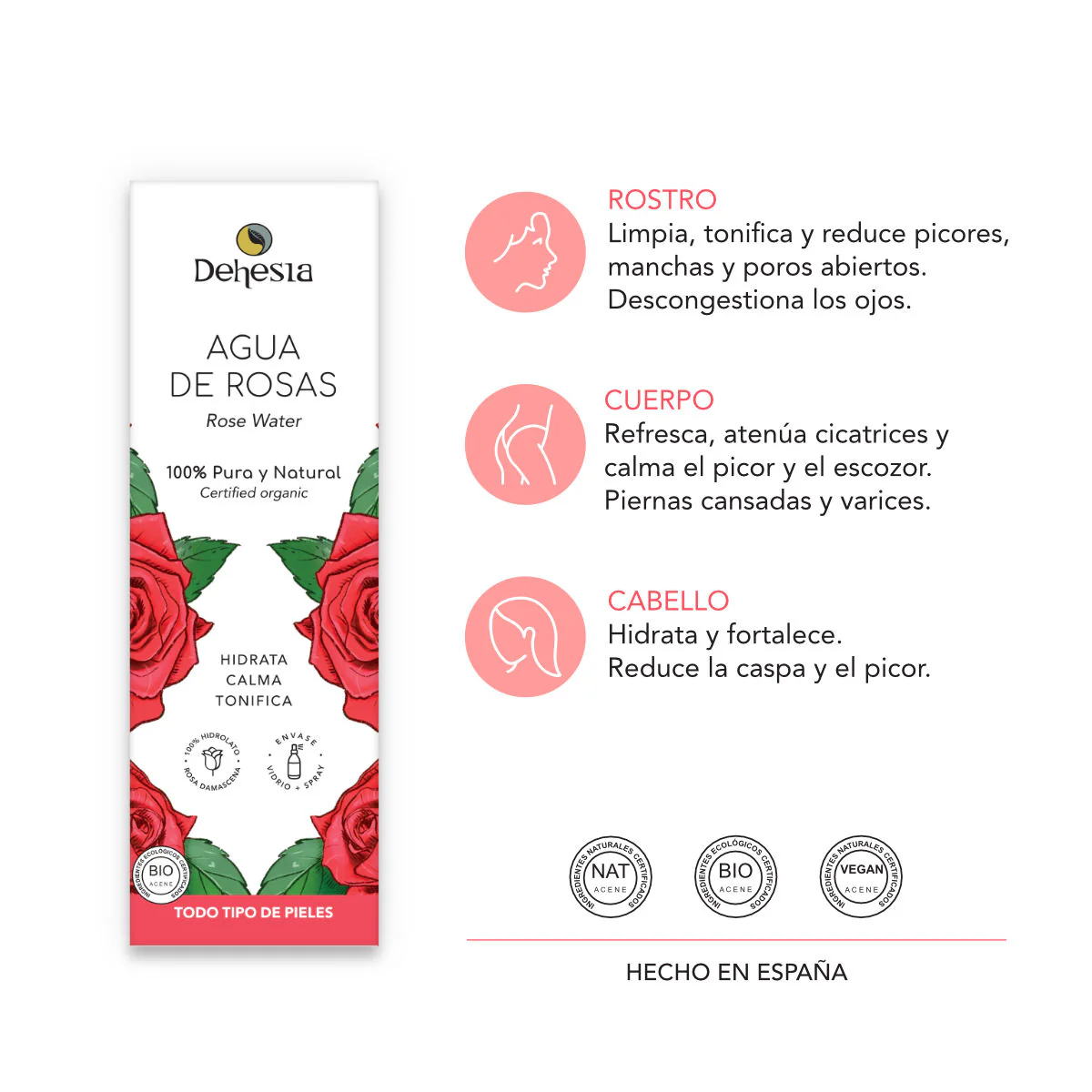 Tónico Facial | Agua Pura De Rosas Damascena Bio - Image 2