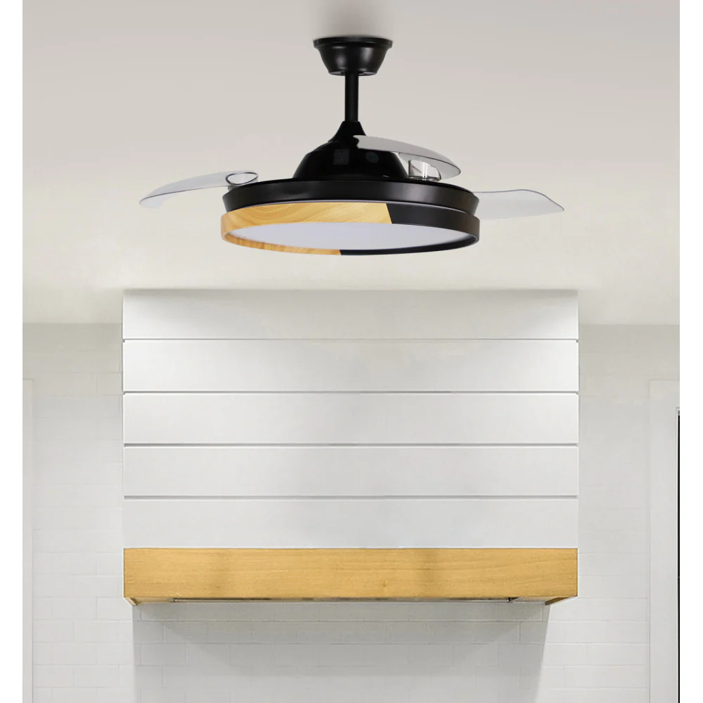 Ventilador Dc Emperador 72w Negro/haya 3aspas Desplegables 106d 7200lm 3000-4000-6000k Remoto+ Memoria+ Temporizador - Image 4