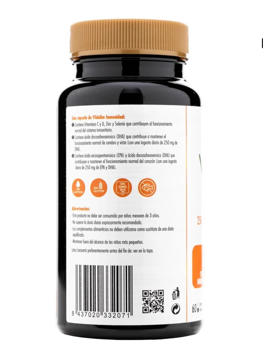 Vidalim Inmunidad - Omega 3 250 Mg Dha + Vitaminas Y Minerales Pack Oferta 120 Cápsulas - Image 3