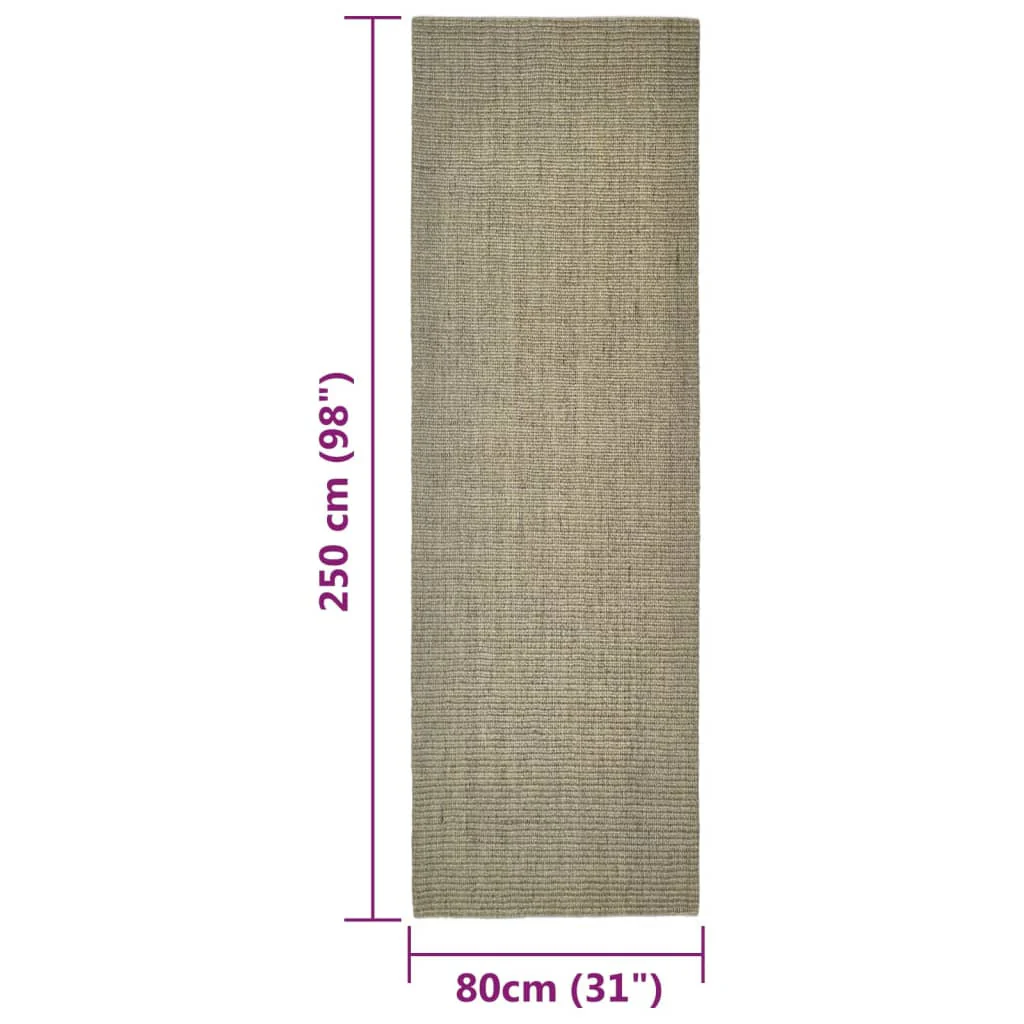Vidaxl Alfombra De Sisal Para Rascador Gris Taupe 80x250 Cm - Image 3