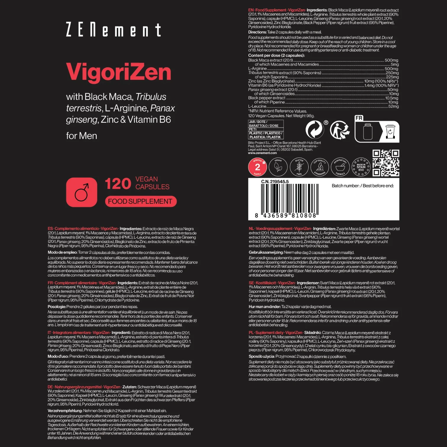 VigoriZen Zenement 120 Cápsulas Veganas - Image 4