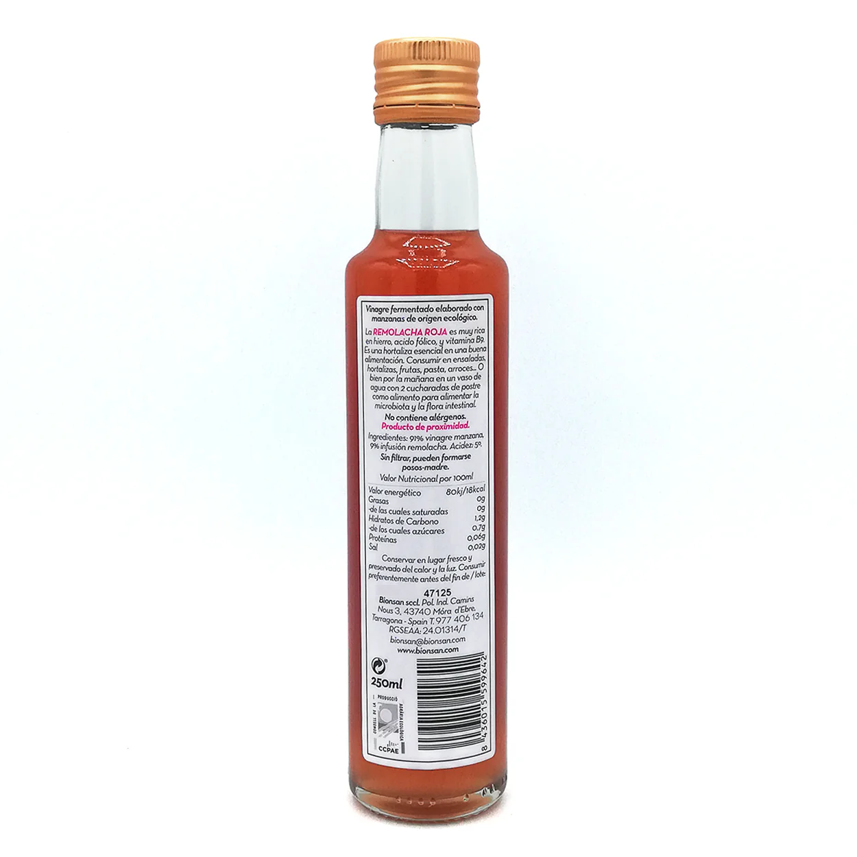 Vinagre De Manzana Con Remolacha Eco Bionsan 250ml - Image 2