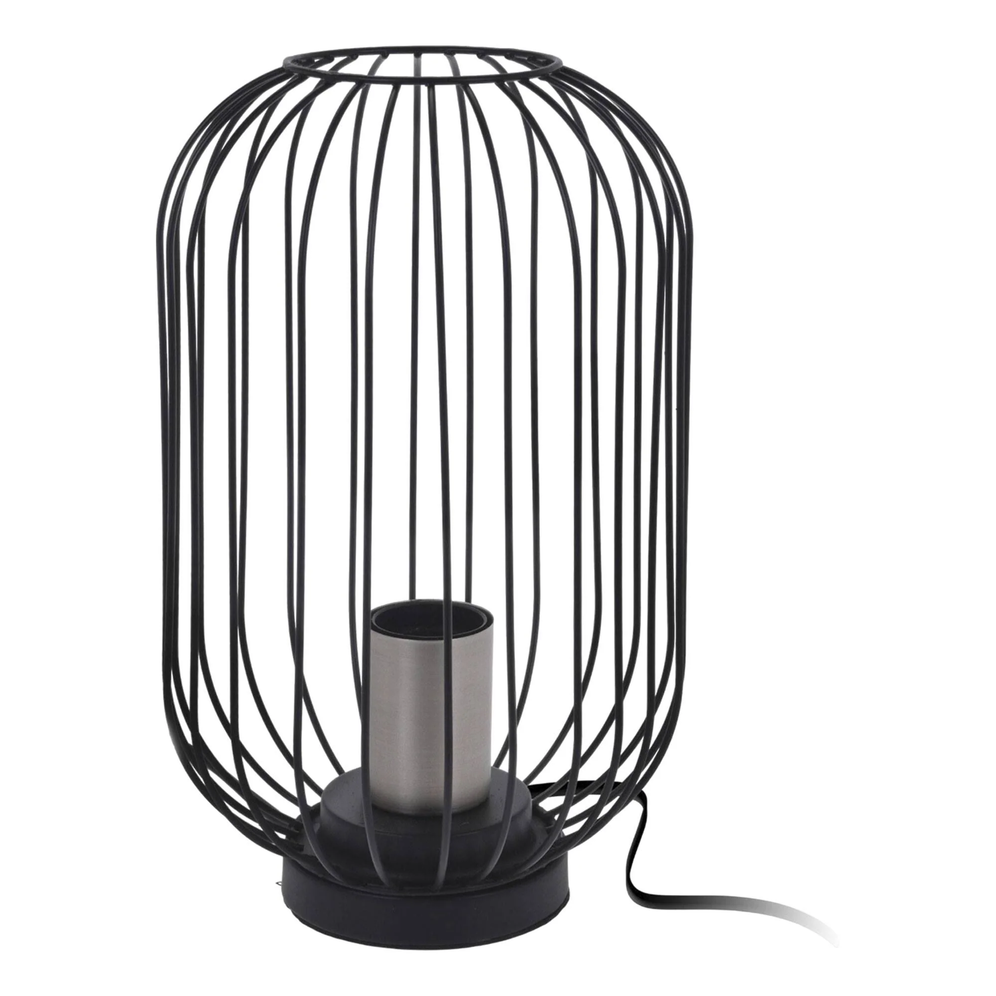 Well Home Lampara De Mesa Color Negro En Metal Ø18x29cm