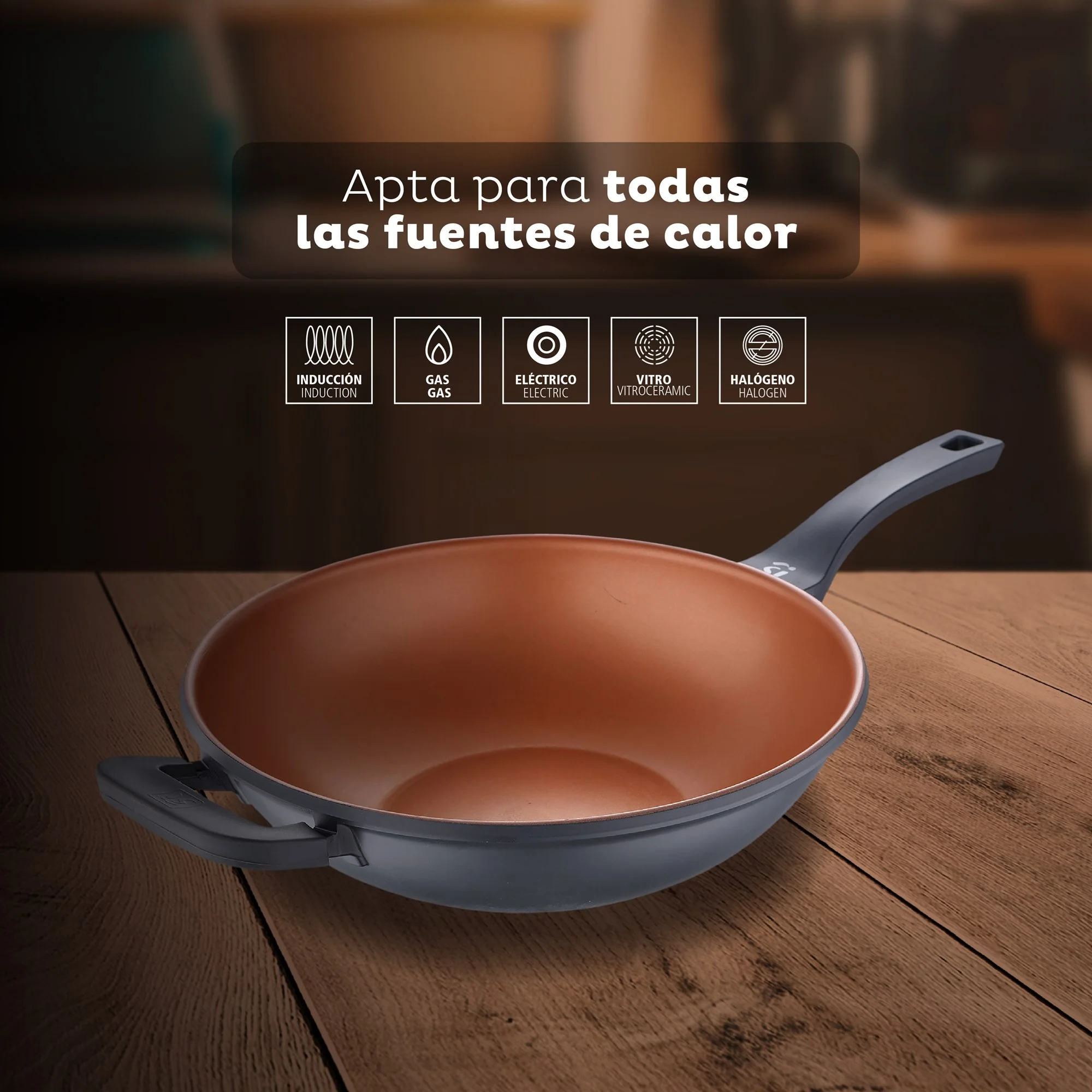 Wok Antiadherente Ø32cm Bronze San Ignacio - Image 3