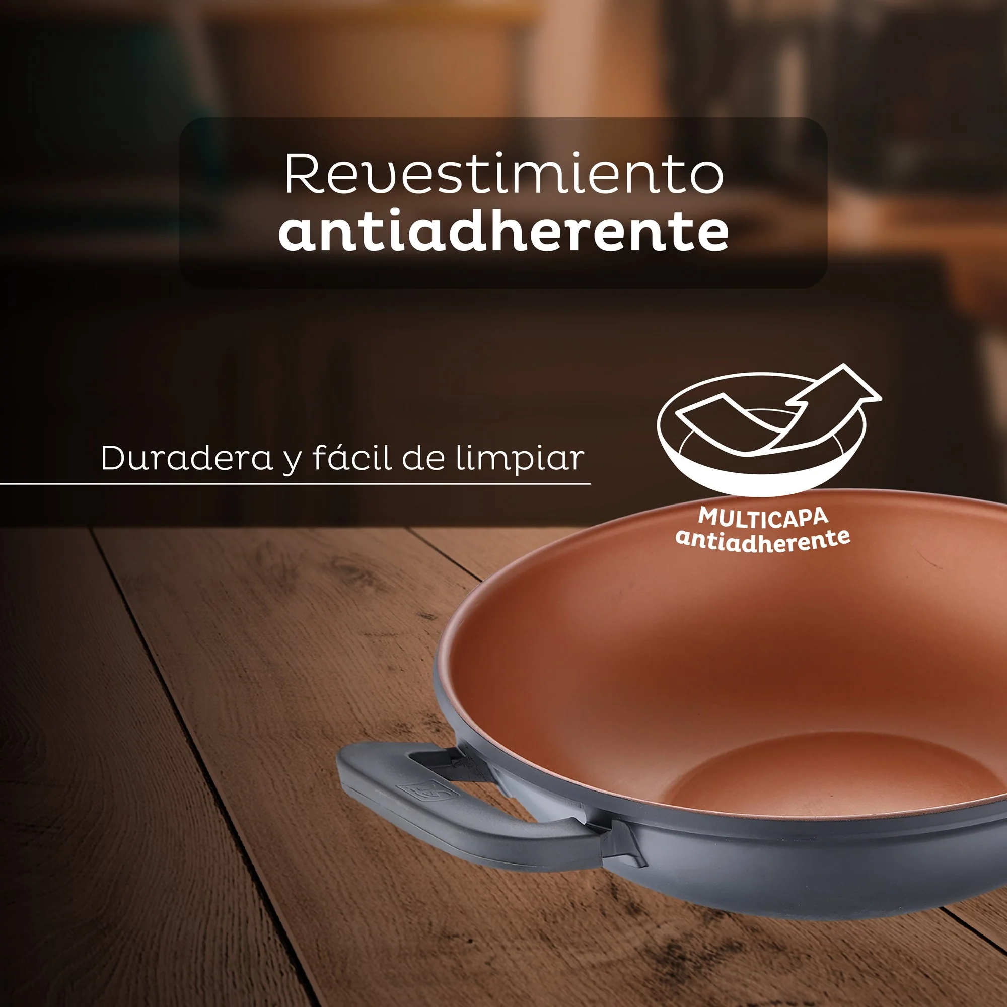 Wok Antiadherente Ø32cm Bronze San Ignacio - Image 4