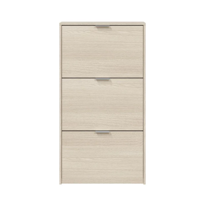 Zapatero Moderno De 3 Puertas Melamina, Roble, 60 X 113 X 22cm - Image 2